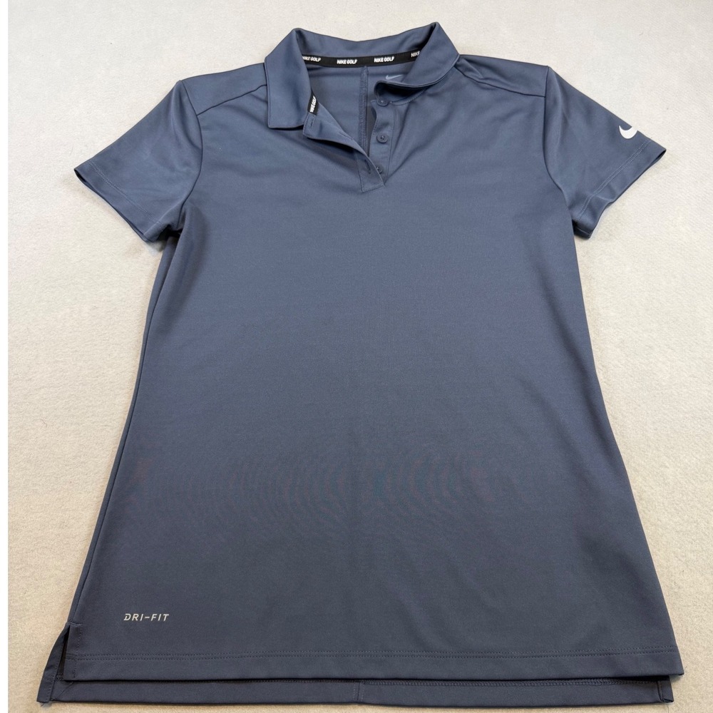 Nike Golf Dri-FIT Polo Shirt Womens Small Blue Gray Short Sleeve Performance Top